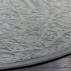 SAFAVIEH Reflection Collection Area Rug - 6'7" Round, Light Grey & Cream, Non-Shedding & Easy Cleaning, Ideal for Living Room, Bedroom (RFT665C)