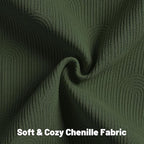 FUTEI Christmas Dark Green Chenille Decorative Throw Pillow Covers 20x20 Inch Set of 2,Soft Cozy Striped Geometric Patterns Cushion Cases,Modern Home Decor for Couch Bed Living Room
