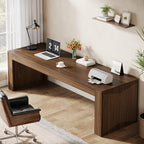 Tribesigns 79-Inch Extra Long Desk, Two Person Double Desk for Home Office, Wooden Long Computer Desk Writing Table for Office, Dark Brown