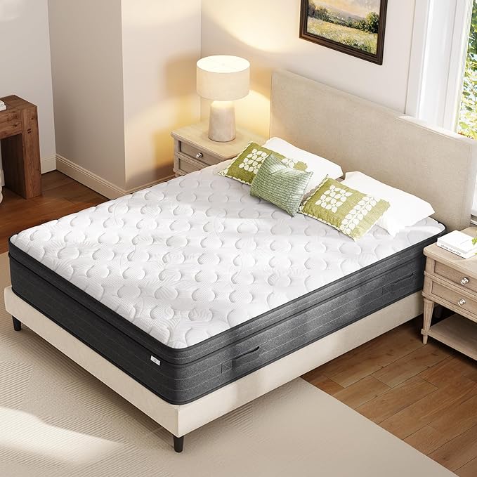 koorlian Twin Size Mattress 12 Inch - Cooling Hybrid Single Mattress in a Box for Back Pain Relief - Pocket Spring & Memory Foam | Fiberglass-Free, Medium Firm Feel, CertiPUR-US, 120 Nights Trial