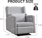 Power Recliner Chair for Adults, Adjustable Home Theater Seating with USB for Living Room, Modern Fabric Reclining - Light Grey