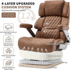Big and Tall Office Chair 700lbs- Large High Back Executive Computer Desk Chair with 3D Flip-Up Arms, Adjustable Lumbar Support, Extra Wide Plus Size Seat, Heavy Duty Metal Base & Quiet Rubber Wheels