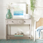 Safavieh Home Collection Tate Greige 2-Drawer Bottom Shelf Console Table