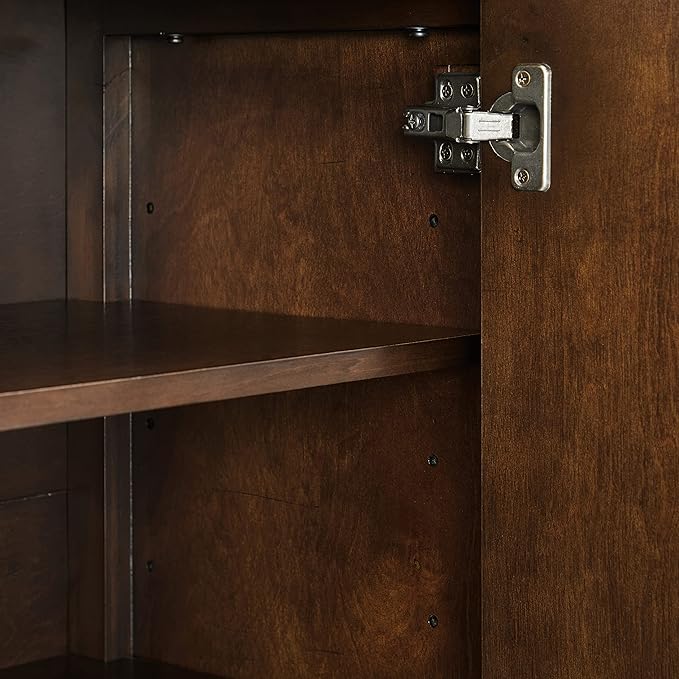 Crosley Furniture Darcy Modern Sideboard Buffet Cabinet with Storage Shelves, Living Room, Kitchen, Dining, Dark Brown