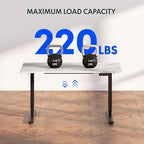 FLEXISPOT E6 3 Stages Dual Motor Electric Standing Desk 48x30 Inch Whole-Piece Board Height Adjustable Electric Sit Stand Desk(Black Frame + Marble Grey Desktop, 2 Packages)