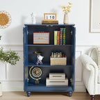 Sideboard Buffet Cabinet with Storage, Kitchen Storage Cabinet with Adjustable Shelves and 2 Doors, Vintage Accent Table for Living Room, Hallway (Blue)