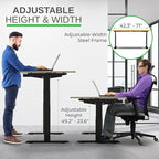 Uncaged Ergonomics Rise Up Electric Standing Desk Adjustable Height 24-49" Dual Motor One Piece 60x30 Bamboo Large Standing Table, Sit Stand Rising Desk Home Office
