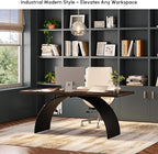 homary 70.9" Industrial Style Desk, Office Writing Desk Walnut Desk Modern Computer Desk Home & Office Furniture Modern Computer Desk