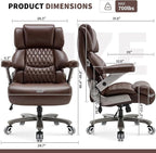 Big and Tall Office Chair 700lbs- Large High Back Executive Computer Desk Chair with 3D Flip-Up Arms, Adjustable Lumbar Support, Extra Wide Plus Size Seat, Heavy Duty Metal Base & Quiet Rubber Wheels