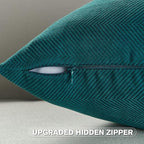 FUTEI Teal Chenille Throw Pillow Covers 12x20 Inch Set of 2,Soft Wide Chevron Textured Lumbar Pillow Cases,Farmhouse Home Decor for Couch Bed Living Room