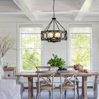 Rustic Chandeliers Farmhouse Chandelier Lighting for Dining Room,6-Light Close to Ceiling for Entryway Kitchen Island Foyer, Vintage Farmhouse Chandelier Lighting Fixture