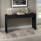 Henn&Hart 55'' Wooden Rectangular Fluted Console Table Entryway Table, Sofa Table for Entryway, Living Room, Couch, Hallway, or Office, Black Grain