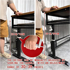 Studio Desk with Keyboard Tray | Hand-Crank Adjustable Standing Desk Workstation for Music Production, Cable Management, MIDI Keyboard Shelf (White, 47in)