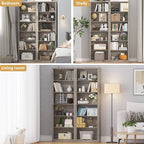 75" Tall Bookshelf & Bookcase, 6-Tier Adjustable Storage Shelves, Book Shelf with Anti-Tipping Device, Floor Standing Modern Display Rack for Living Room, Bedroom, Office, Grey