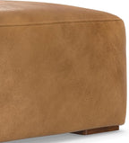 SIMPLIHOME Rex Left Corner Sectional Modular Sofa and Ottoman Set in Full-Grain Genuine Leather, Sienna, 116-inch-wide L-Shaped Leather Sofa and Matching 34-inch-Wide Table Ottoman for Living Room