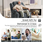 ABCASA Large Dual Motor Lay Flat Power Lift Recliners Chair for Elderly with Heat ＆ Massage, Comfortable Chenille Recliner, USB-A ＆ C, Cup Holder, Side Pocket, Brown