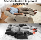 MCombo Oversized Power Lift Recliner Chair with Extended Footrest for Elderly People, Fabric R7289 (Oatmeal, Medium-Oversize)