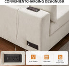 VANOMi Large Modular Sectional Sofa, Oversized Couch with Charging Station, Cloud Couch Deep Seat Sofa with Thick Cushion, Convertible Sectional Couches for Living Room Office Apartment
