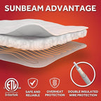 Sunbeam Electric Heated Mattress Pad Soft Cozy Fabric Fast Heating 12 Heat Settings 12-Hour Auto Shut-Off Deep Pocket Skirt Machine Washable King 80" x 76"
