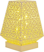 Alpine Corporation LGB104M-WT 10" Tall Tabletop Lamp with Chain Style Filament LED Lights