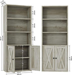IRONCK Industrial Bookshelves and Bookcases with Doors 11.8 in Depth Set of 2 Floor Standing 5 Shelf Display Storage Shelves Bookcase Home Decor Furniture for Home, Office, Living Room, Bedroom