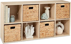 Best Choice Products 8-Cube Storage Organizer, 11in Shelf Opening, Bookcase, Display Shelf, Customizable w/ 3 Removable Back Panels – Light Oak