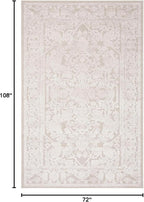 SAFAVIEH Area Rug 6x9 - Reflection Collection - Cream & Ivory, Non-Shedding & Easy Cleaning, Ideal for Living Room, Bedroom (RFT665D)