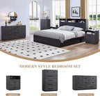 Modern 8 Drawer Dresser for Bedroom, 54" Wide Dressers & Chest of Drawers w/Solid Wood Handle, Wood Mid Century Closet Organizers and Storage Cabinet for Bedroom, Living Room, Hallway, Gray