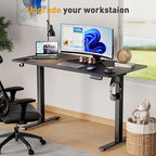 55 x 24 Inch Electric Standing Desk Adjustable Height, Sit Stand Desk, Stand up Desk for Home Office, Computer Workstation (Spliced Desktop,Black)