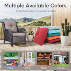 10-Piece Outdoor Patio Cushion Set - Fade & Water Resistant with Removable Olefin Cover, 22x24x4 Inch Memory Foam Cushions for Wicker Sectional Sofa – Grey/Buckle