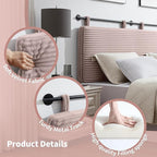 UEV King Headboard Only, Wall Mounted Hanging Upholstered Bed Head Board, Modern Vertical Channel Design of Fine Flannel, Elegant Pink Fluted Headboard for Bedroom (Pink, King Size)