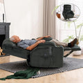 ABCASA Oversized Dual Motor Lay Flat Power Lift Recliner Chair with Massage, Heating, Lumbar Pillow, USB & Type-C Ports, Textile Lift Chair Recliner, Large Recliner for Big & Elderly People - Grey