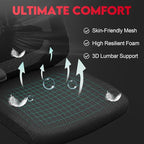 Ergonomic Office Chair - 400LB Comfy Desk Chairs with Adjustable Headrest and Lumbar Back Support, Mesh Computer Chairs with Wheels and Arms for Home Office, Study, Bedroom and Dorm (03black)