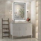 24x36 Inch LED Bathroom Mirror with Lights,Front and Backlit Black Metal Frame Mirror,Wall Mounted Lighted Vanity Mirrors,Double Lights Strips,Anti Fog Stepless Dimmable