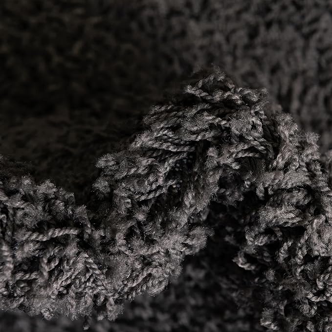Unique Loom Solid Shag Collection Area Rug (5' 1" x 8' Rectangle Graphite Gray)