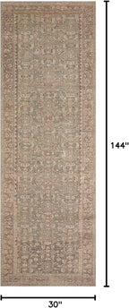 Loloi Angela Rose Aubrey Collection AUB-04 Sage/Bark 2'-6" x 12'-0", .19" Pile Height, Runner Rug