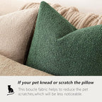 Foindtower Pack of 2 Textured Boucle Throw Pillow Covers Accent Solid Pillow Cases Cozy Soft Decorative Couch Cushion Case for Chair Sofa Bedroom Living Room Home Decor 18x18 Inch Pine Green