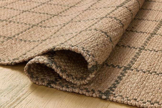 Loloi Chris Loves Julia Fletcher Collection FLE-01 Natural/Olive 9'-3" x 13', .37" Pile Height, Area Rug