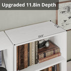 IRONCK Industrial Bookshelves and Bookcases with Doors 11.8 in Depth Set of 2 Floor Standing 5 Shelf Display Storage Shelves Bookcase Home Decor Furniture for Home, Office, Living Room, Bedroom