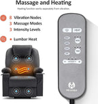 MCombo Dual Motor Large Power Lift Recliner Chair for Elderly, Lay Flat Lift Chair with Heat and Massage, Big Lift Recliner for Tall People, Faux Leather 7815 (Black, Large)