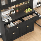 70" Pantry Cabinet with Pegboard, Kitchen Pantry Storage Cabinet with Shelves & Drawer, Adjustable Shelves, LED Light & Power Outlets for Dining Room (Black)