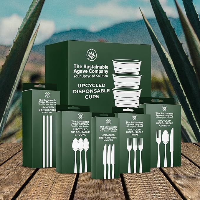 Sustainable Agave Co - Sweet Agave Fiber Cups - 12 Ounce - 500 Count - Plant-Based, Made With Upcycled Materials - Clear