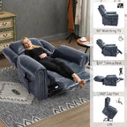 Recliner Chairs for Adults, Oversized Bedroom Chair with Massage, Sofa Chair Home Theater Seating with Lumbar Support, Lift Chair for Elderly, Nursery Chair for Living Room (Genuine Leather)