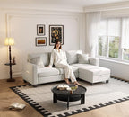 Youmumeub 79''Sectional Couch Couches for Living Room - L-Shaped 4-Seater Deep Sectional Sofa,Removable Covers,Suitable for The Living Room, Apartment or Office-Beige