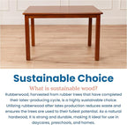 ECR4Kids 24in x 36in Rectangular Hardwood Table with 22in Legs, Kids Furniture, Dark Walnut