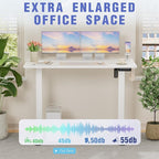 Homall Height Adjustable Electric Standing Desk, Memory Stand up Desk with Headphone Hook, Home Office Desks with Splice Board