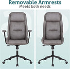 High Back Office Desk Chair,Ergonomic Reclining Office Chair,Modern Swivel Computer Chair,Conference Room Chairs,Grey Leather Chair with Lumbar Support,330lbs