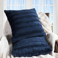 Cheer Collection Faux Fur Throw Pillows - Decorative Pillows for Couch, Bed Throw Pillows, Blue Accent Pillows for Bedroom or Living Room Aesthetic, Set of 2 Furry Throw Pillows, 20" x 20"