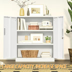Metal Storage Cabinet, 36 Inch Tall Metal Storage Cabinet with Doors and Shelves, Pantry Cabinets for Kitchen Storage, Garage Cabinet for Living, Dining Room, Assemble Required.