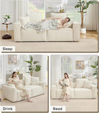 WILLOVE 78'' Modular Sectional Sofa, Chenille Cloud Couch with Wide Armrests & 4 Pillows, Deep Seat Couches for Living Room, Beige